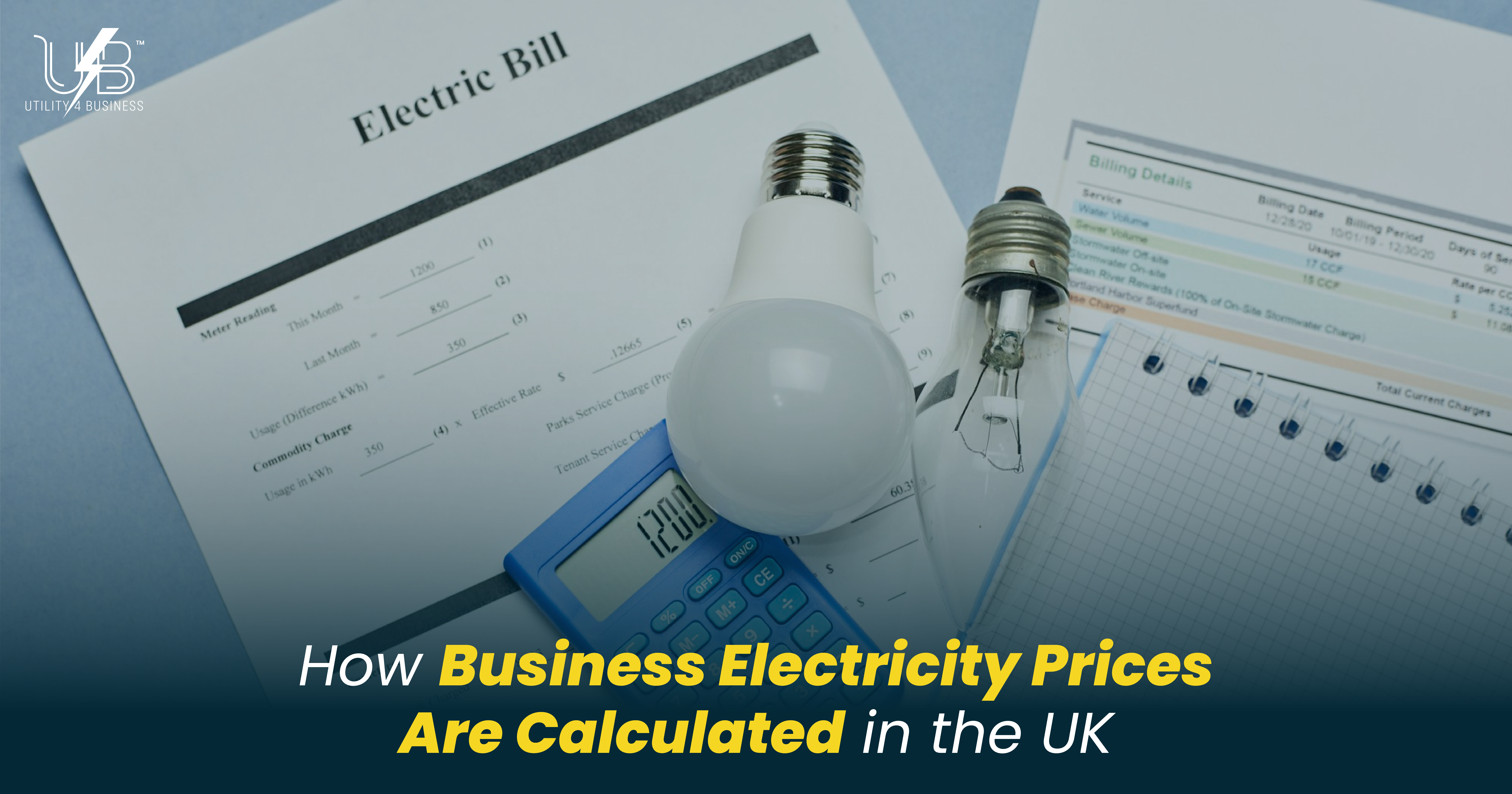 UK business electricity bill breakdown showing wholesale costs